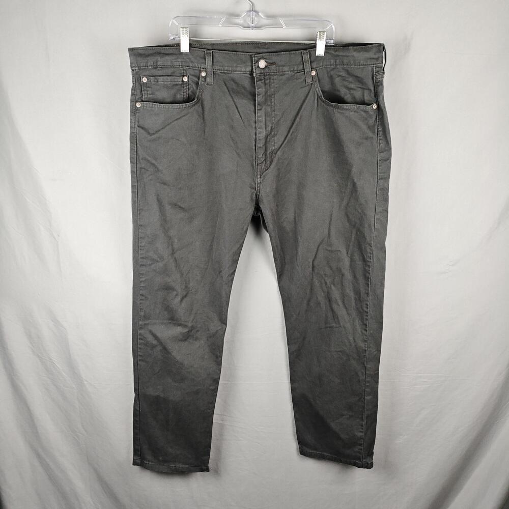Levi's 502 Jeans Mens 42x30 Gray Dark Wash Regular Taper Denim Five Pocket
